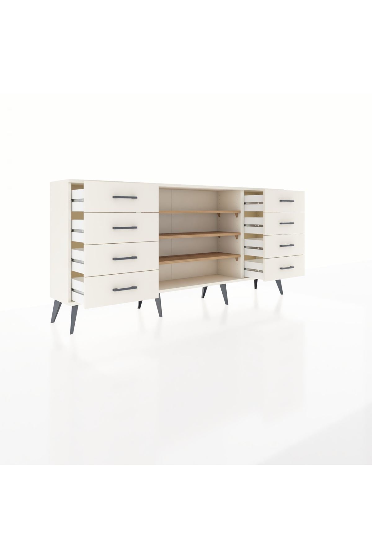 Arges Konsol 3 Raflı 8 Çekmeceli 176x30x83 - S148M038V01A