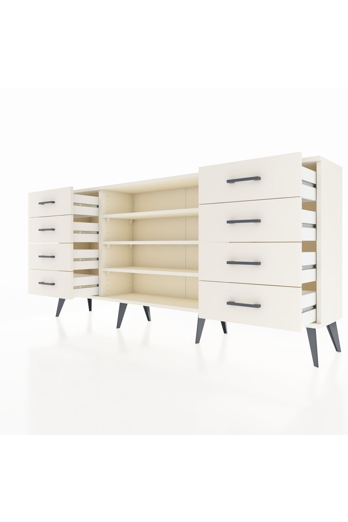 Arges Konsol 3 Raflı 8 Çekmeceli 176x30x83 - S148M038V04A
