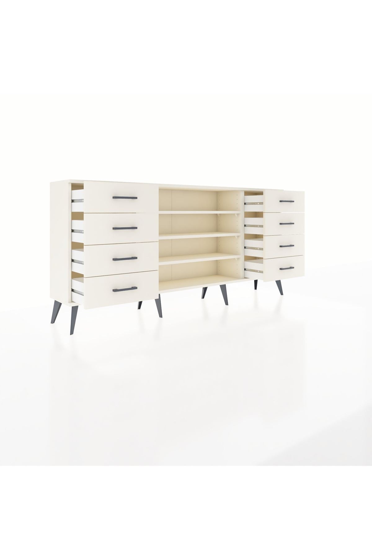 Arges Konsol 3 Raflı 8 Çekmeceli 176x30x83 - S148M038V04A