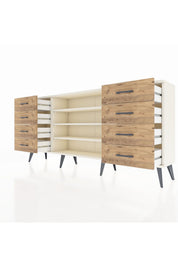 Arges Konsol 3 Raflı 8 Çekmeceli 176x30x83 - S148M038V06A