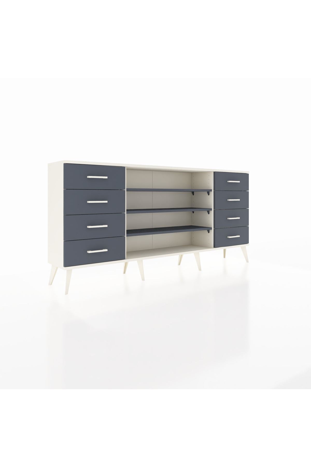 Arges Konsol 3 Raflı 8 Çekmeceli 176x30x83 - S148M038V08A