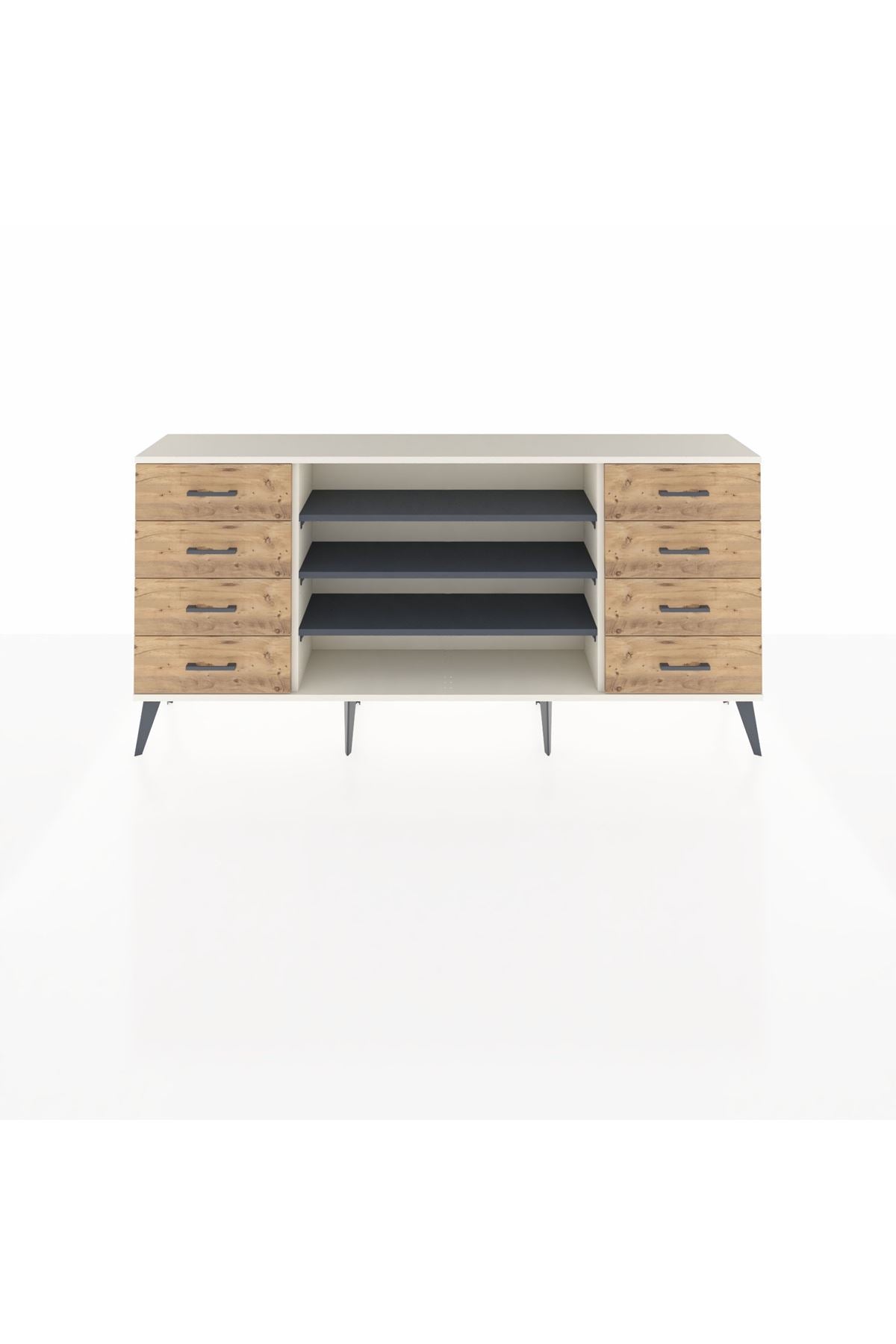 Arges Konsol 3 Raflı 8 Çekmeceli 176x30x83 - S148M038V09A
