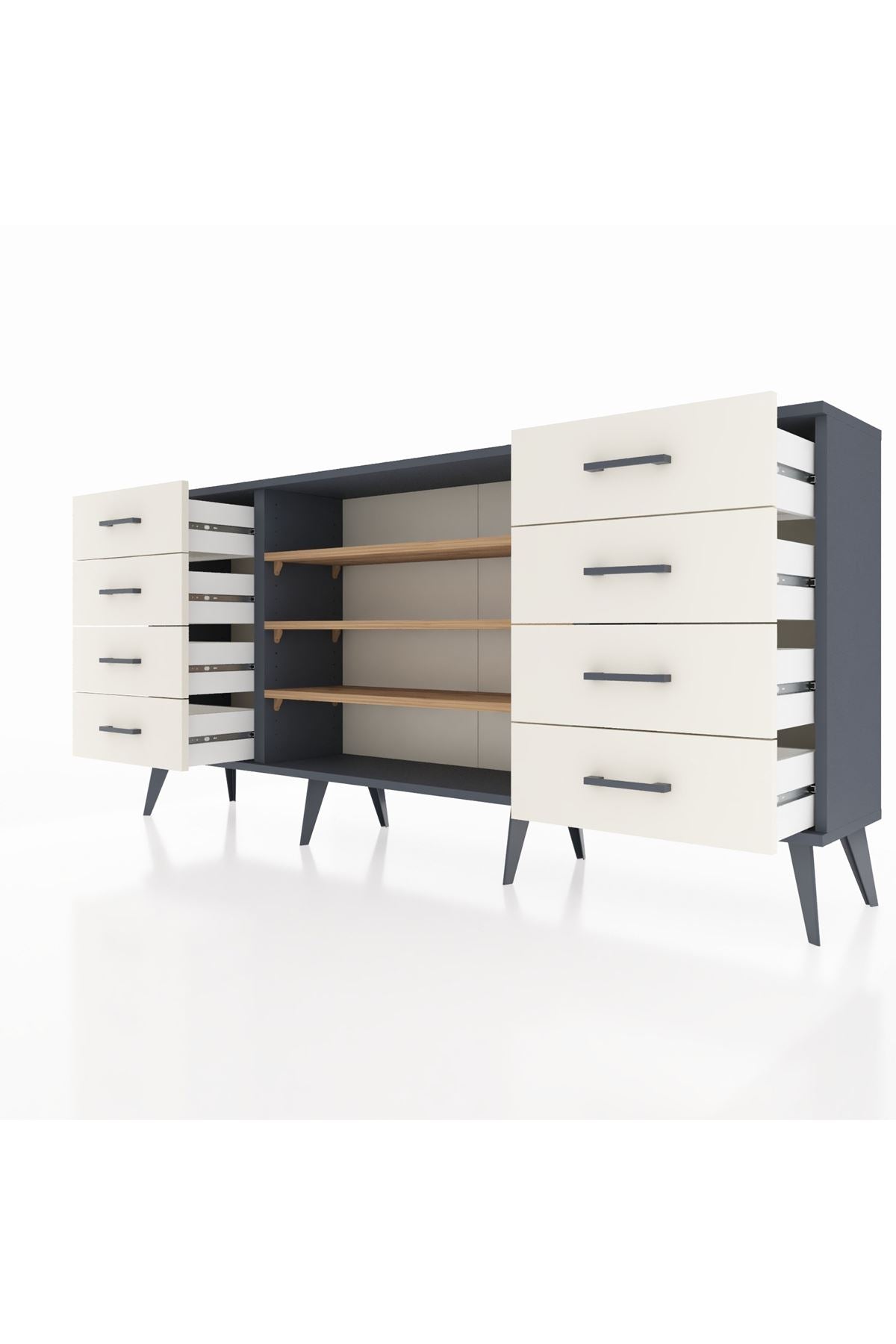 Arges Konsol 3 Raflı 8 Çekmeceli 176x30x83 - S148M038V10A
