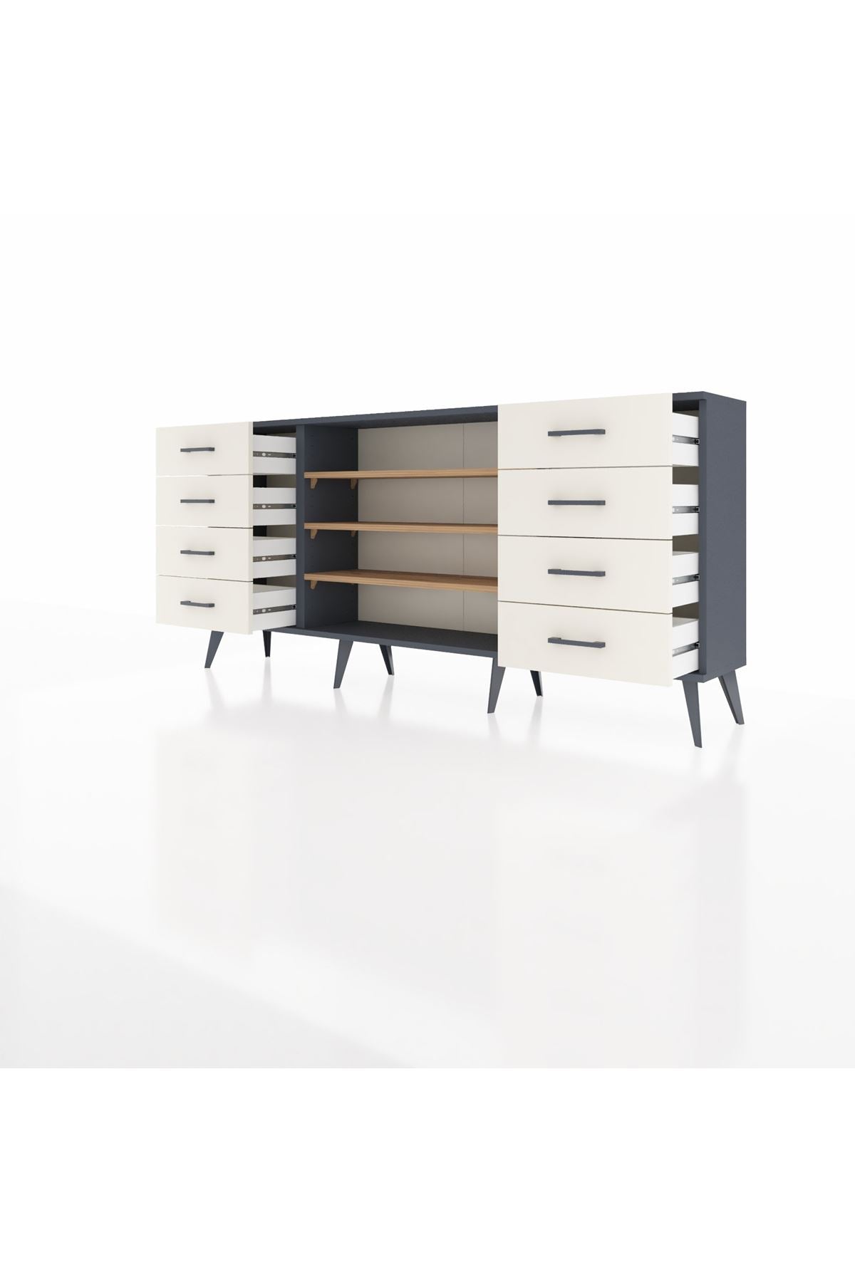 Arges Konsol 3 Raflı 8 Çekmeceli 176x30x83 - S148M038V10A