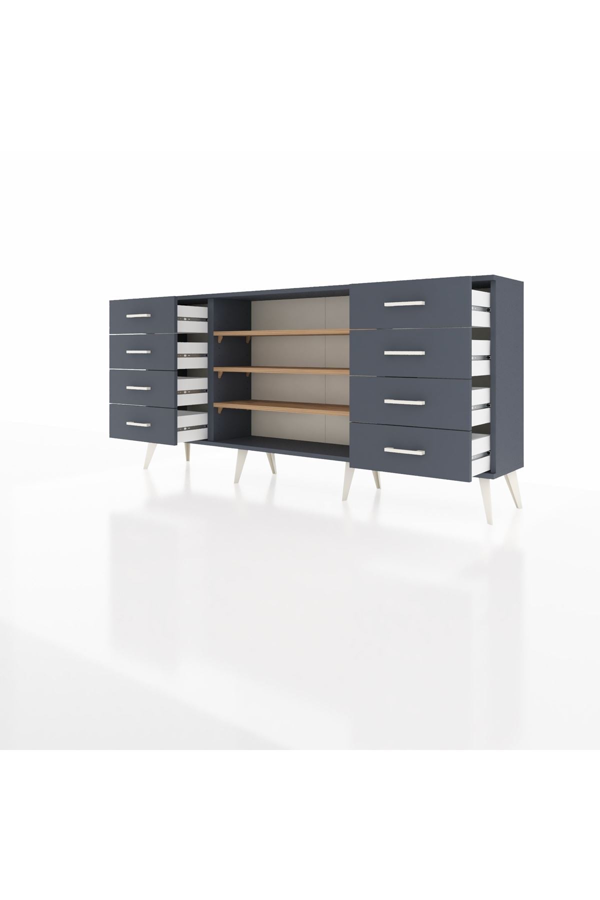 Arges Konsol 3 Raflı 8 Çekmeceli 176x30x83 - S148M038V11A