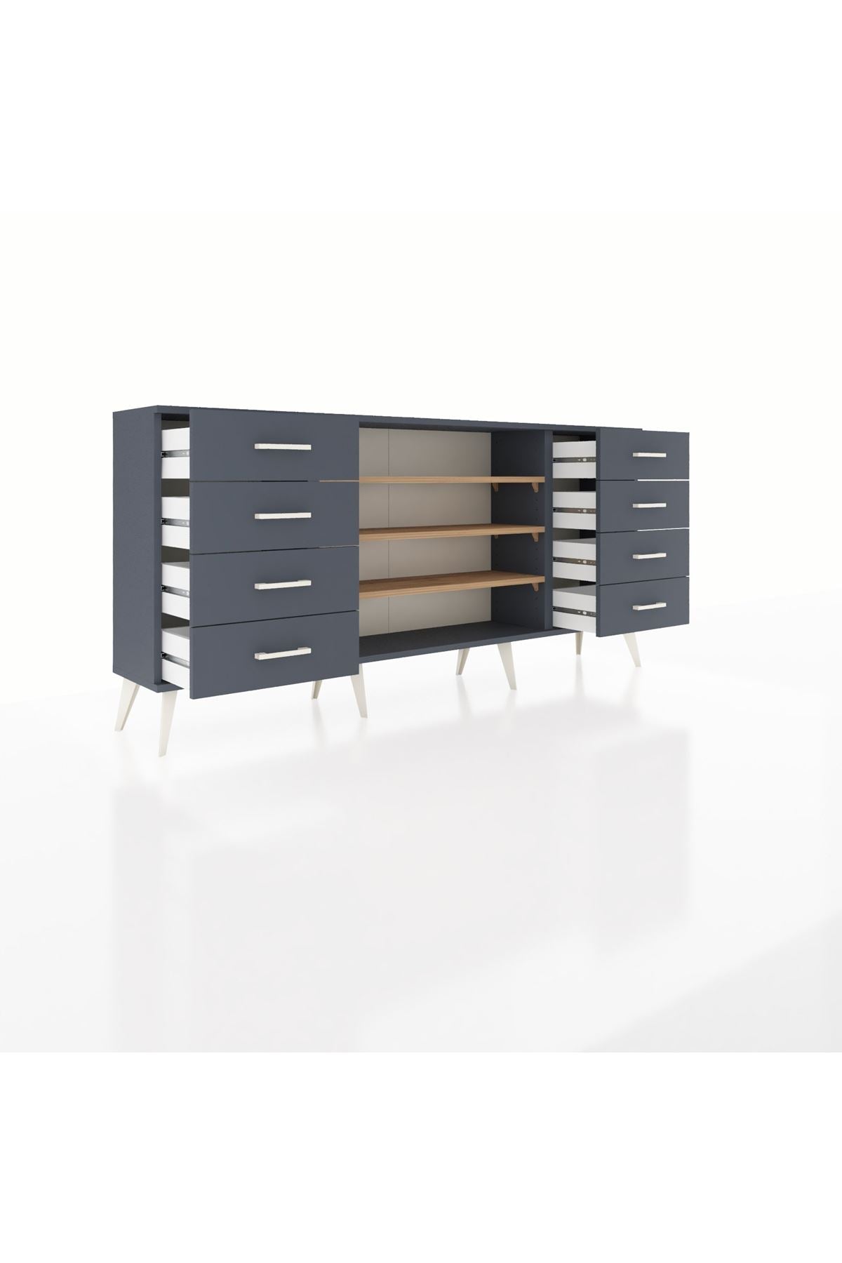 Arges Konsol 3 Raflı 8 Çekmeceli 176x30x83 - S148M038V11A