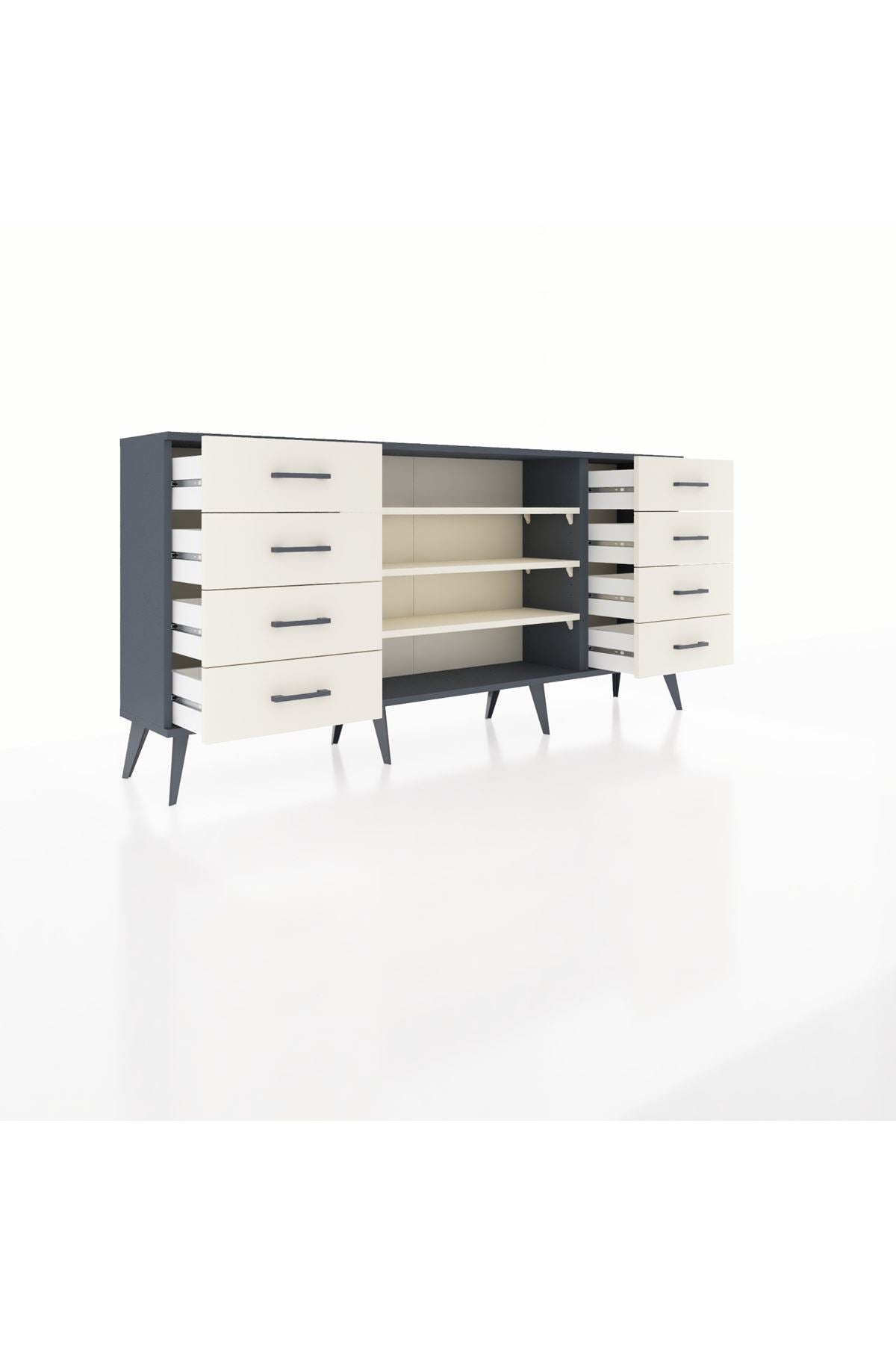 Arges Konsol 3 Raflı 8 Çekmeceli 176x30x83 - S148M038V13A