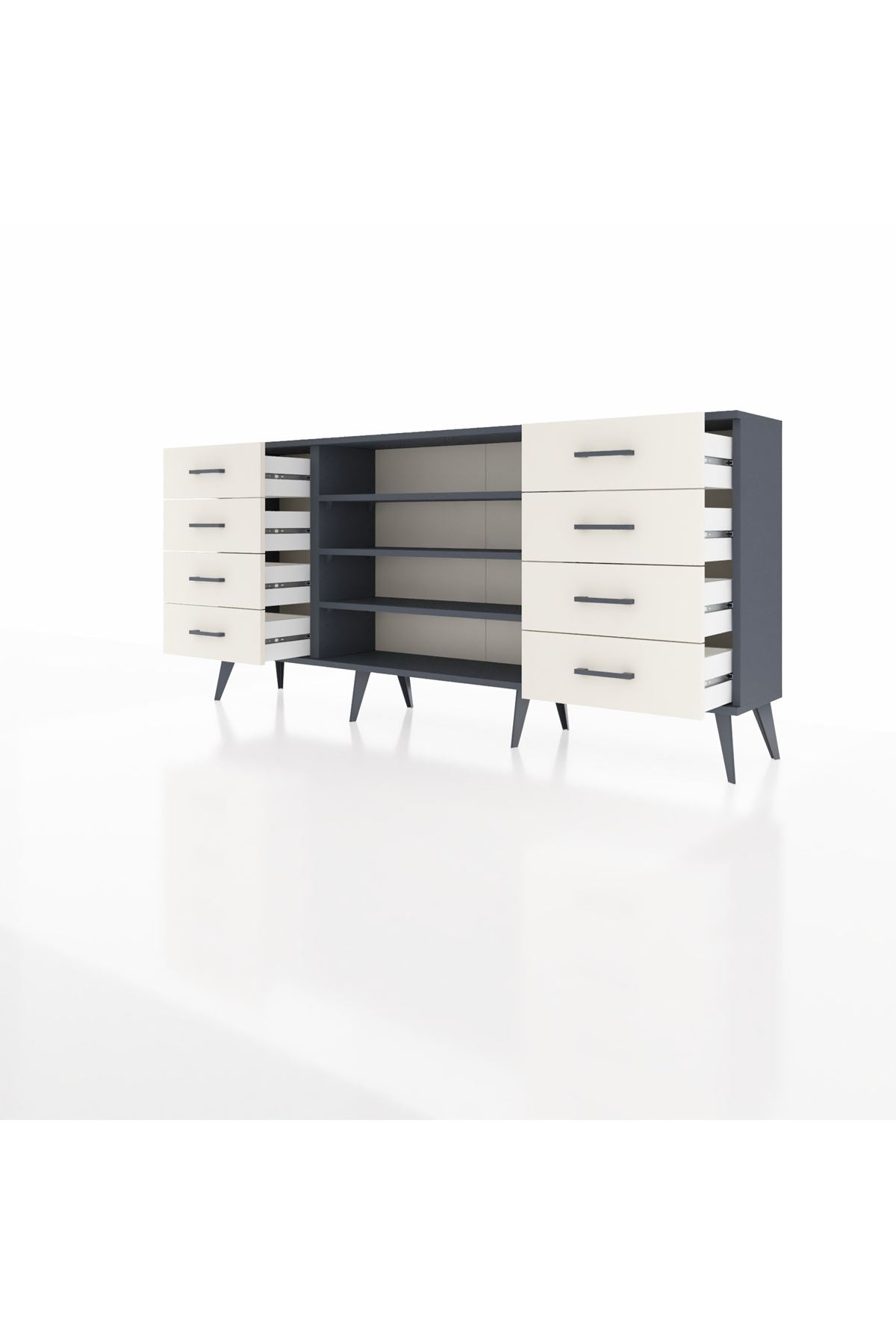 Arges Konsol 3 Raflı 8 Çekmeceli 176x30x83 - S148M038V16A