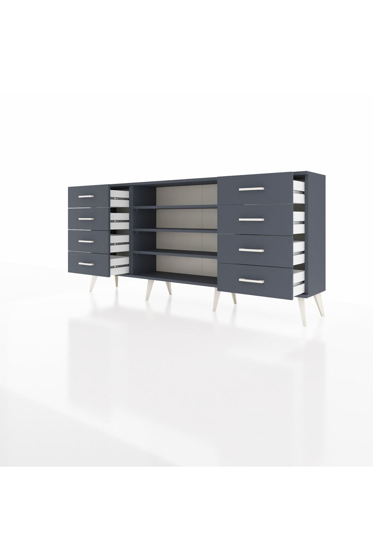 Arges Konsol 3 Raflı 8 Çekmeceli 176x30x83 - S148M038V17A