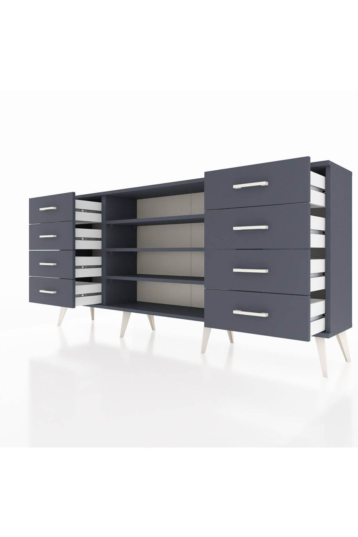 Arges Konsol 3 Raflı 8 Çekmeceli 176x30x83 - S148M038V17A
