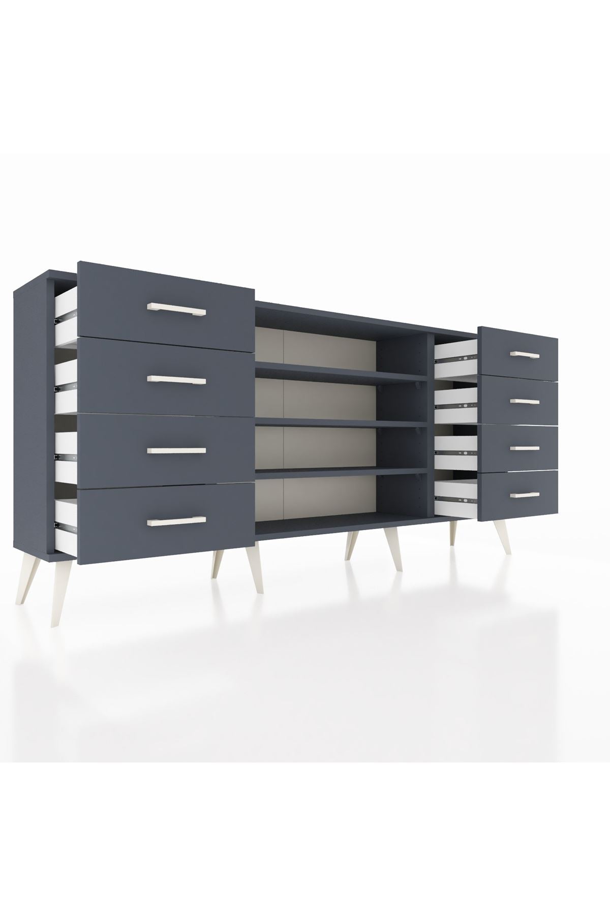 Arges Konsol 3 Raflı 8 Çekmeceli 176x30x83 - S148M038V17A