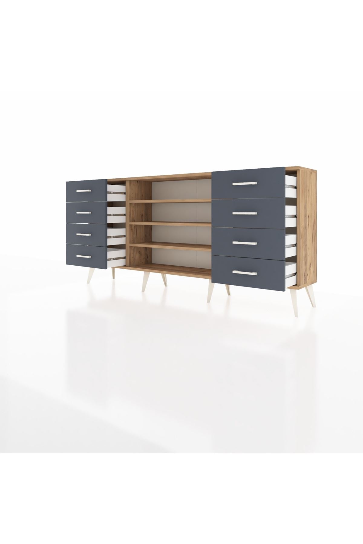 Arges Konsol 3 Raflı 8 Çekmeceli 176x30x83 - S148M038V20A