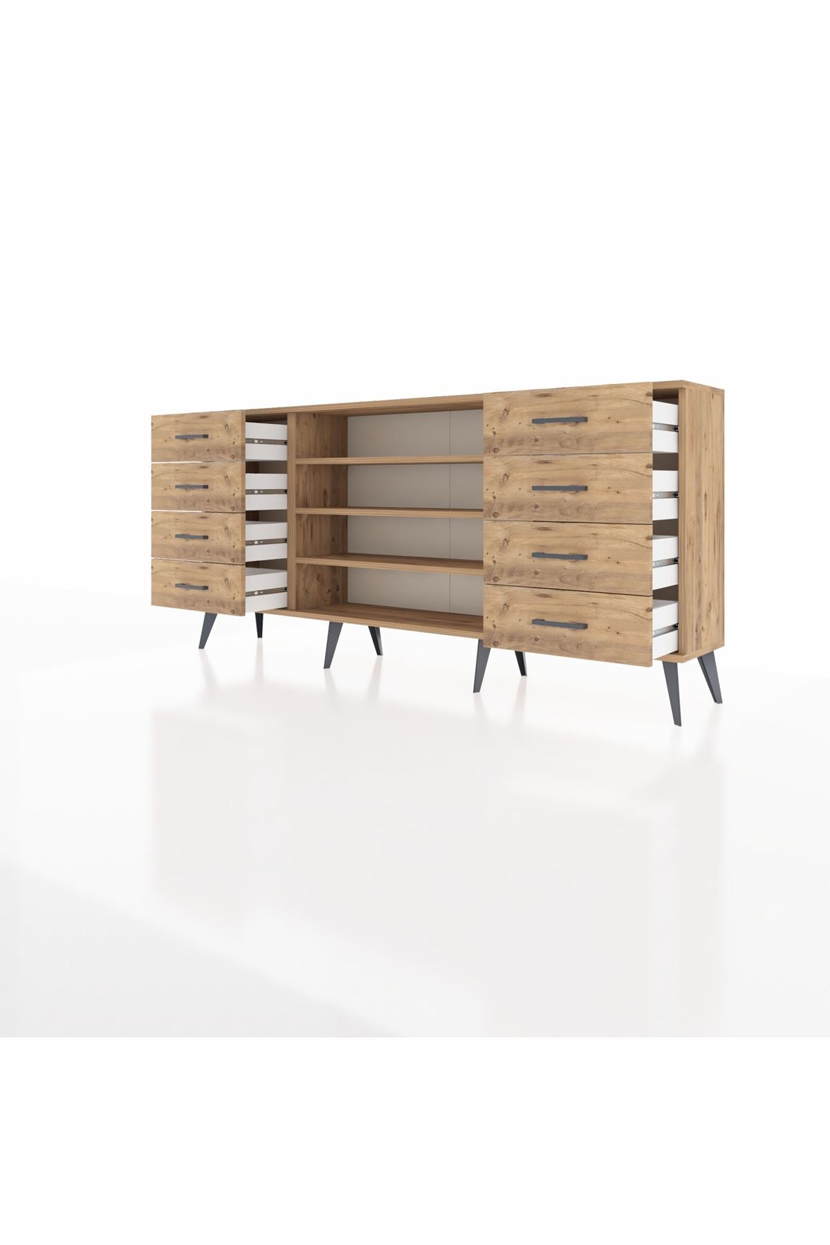 Arges Konsol 3 Raflı 8 Çekmeceli 176x30x83 - S148M038V21A