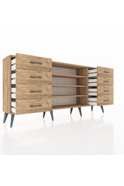 Arges Konsol 3 Raflı 8 Çekmeceli 176x30x83 - S148M038V21A