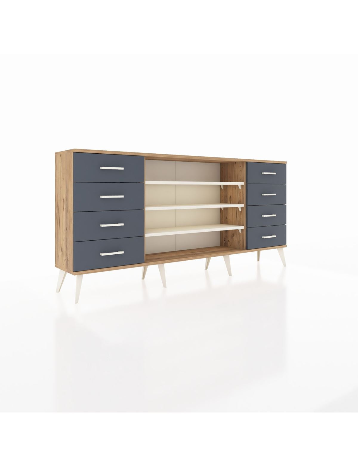 Arges Konsol 3 Raflı 8 Çekmeceli 176x30x83 - S148M038V23A