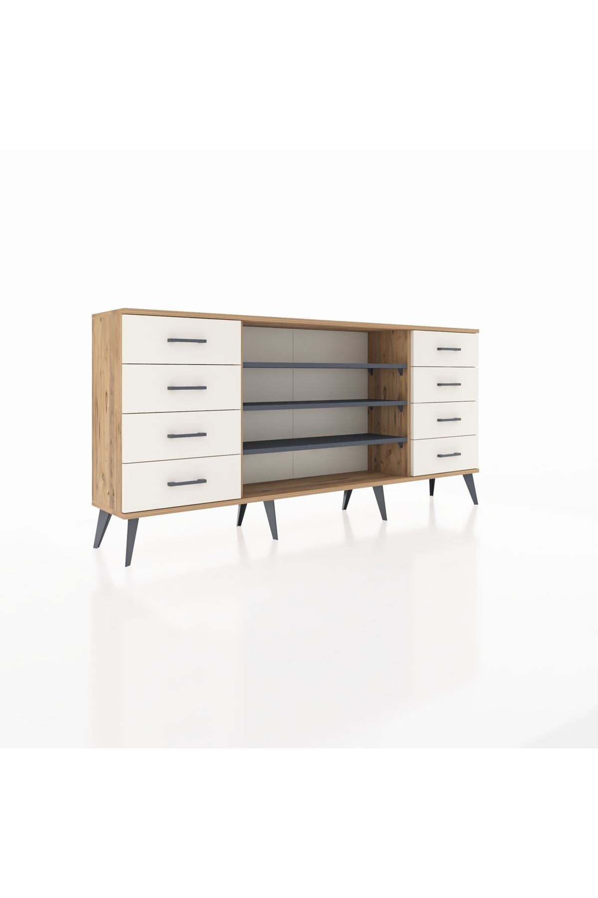 Arges Konsol 3 Raflı 8 Çekmeceli 176x30x83 - S148M038V25A