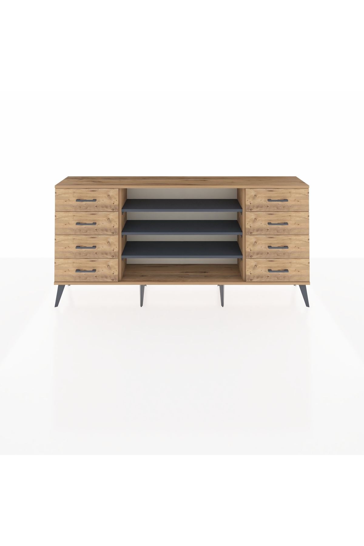 Arges Konsol 3 Raflı 8 Çekmeceli 176x30x83 - S148M038V27A