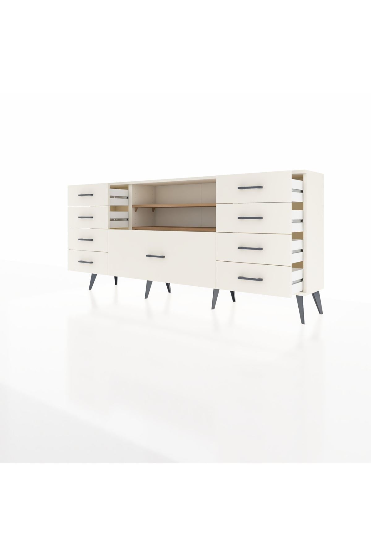 Arges Konsol 2 Raflı 9 Çekmeceli 176x30x83 - S148M039V01A