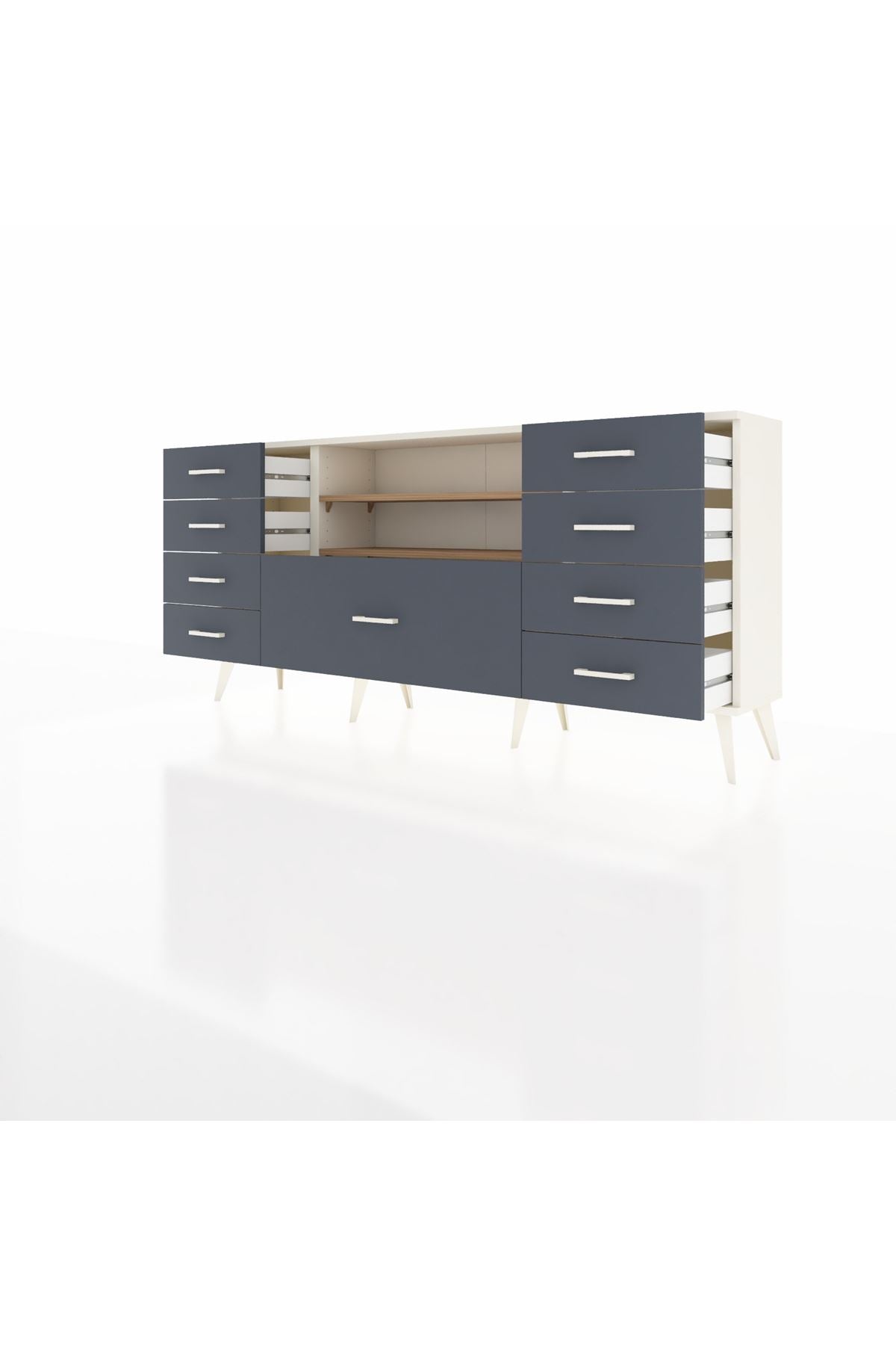 Arges Konsol 2 Raflı 9 Çekmeceli 176x30x83 - S148M039V02A