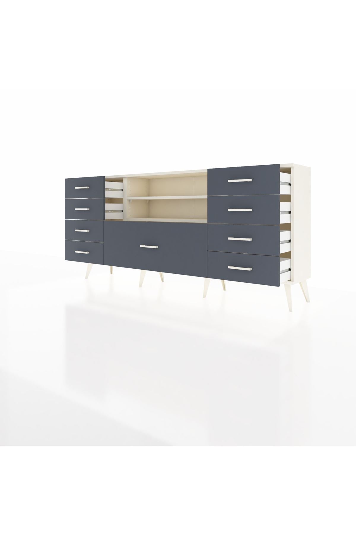 Arges Konsol 2 Raflı 9 Çekmeceli 176x30x83 - S148M039V05A