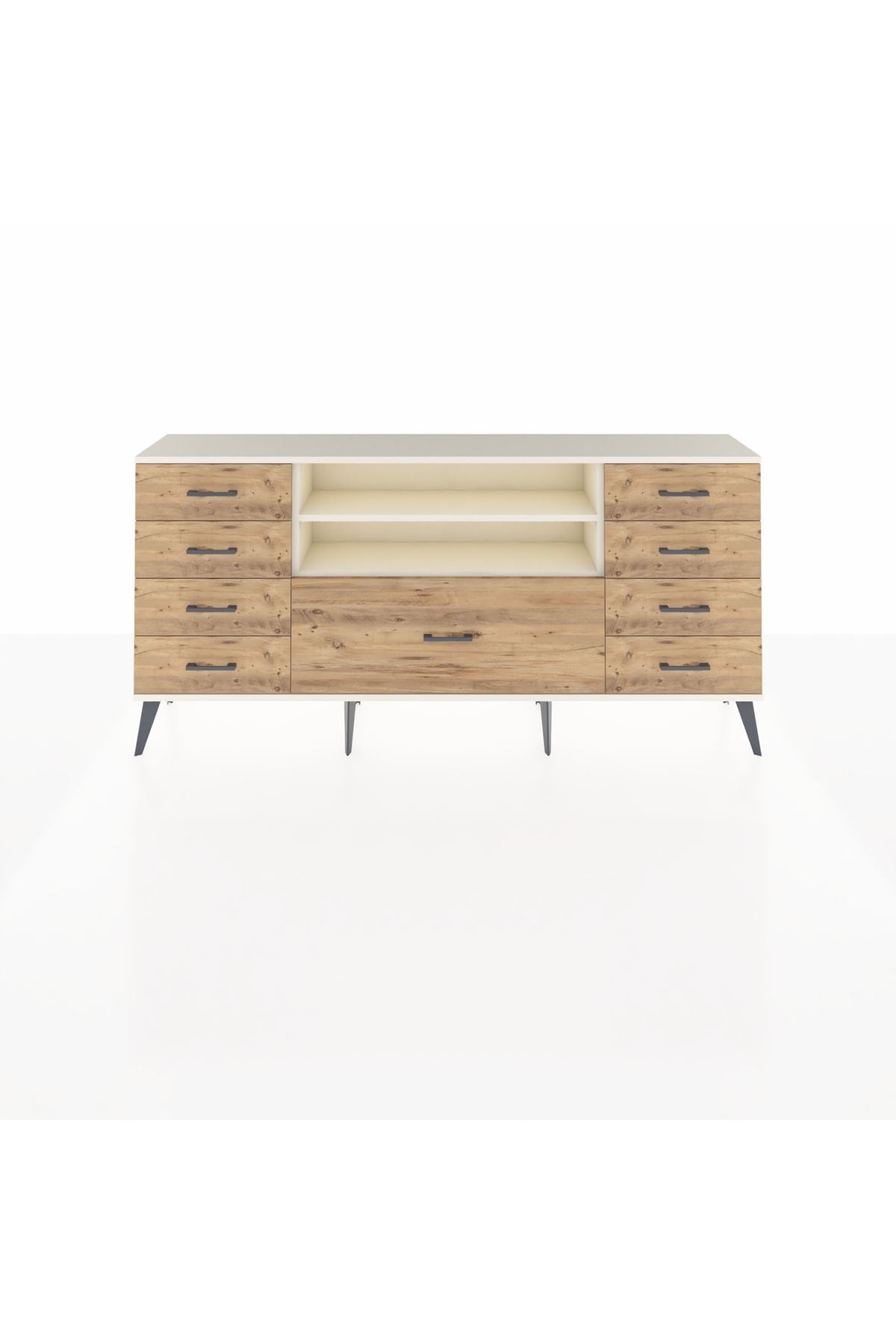 Arges Konsol 2 Raflı 9 Çekmeceli 176x30x83 - S148M039V06A