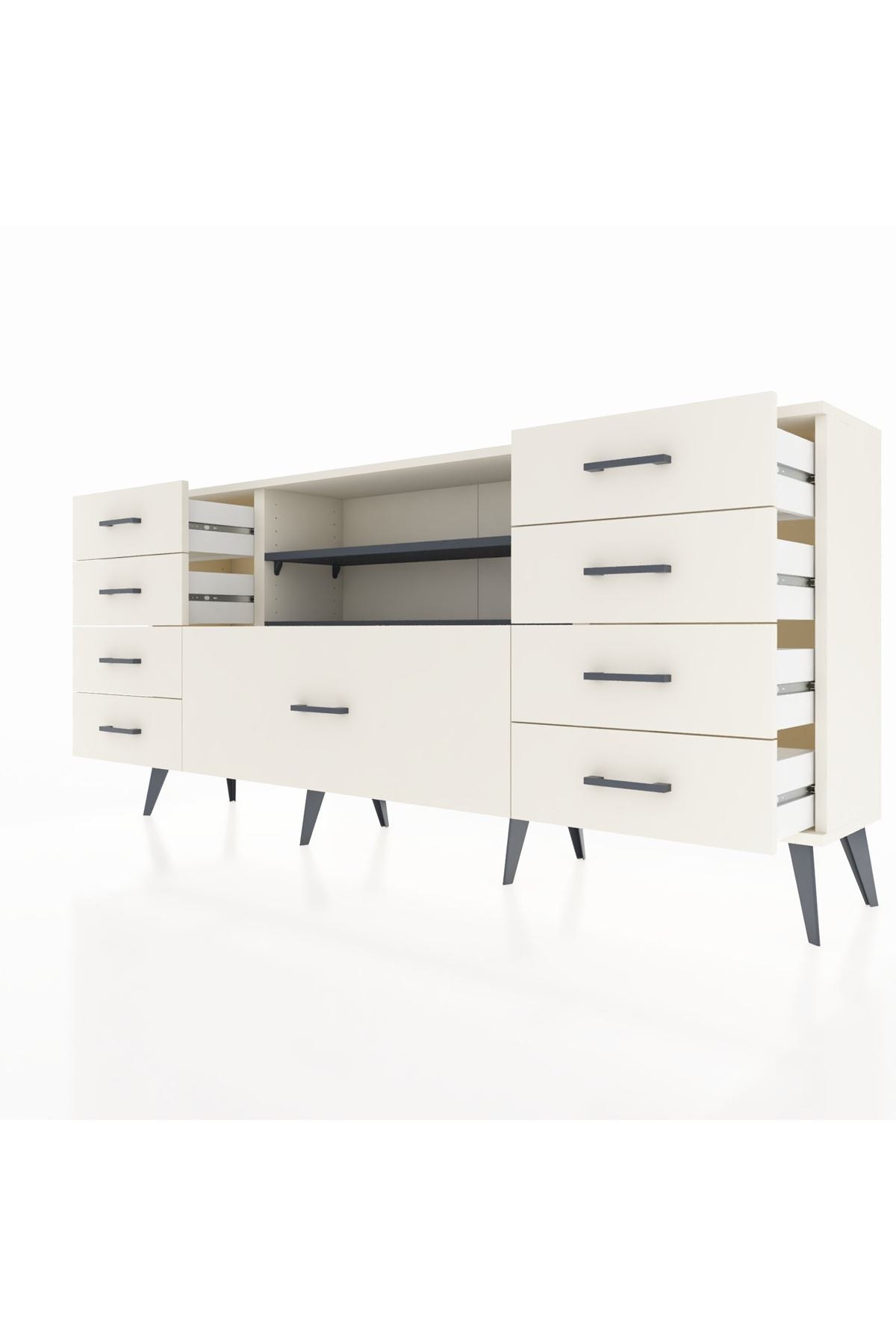 Arges Konsol 2 Raflı 9 Çekmeceli 176x30x83 - S148M039V07A