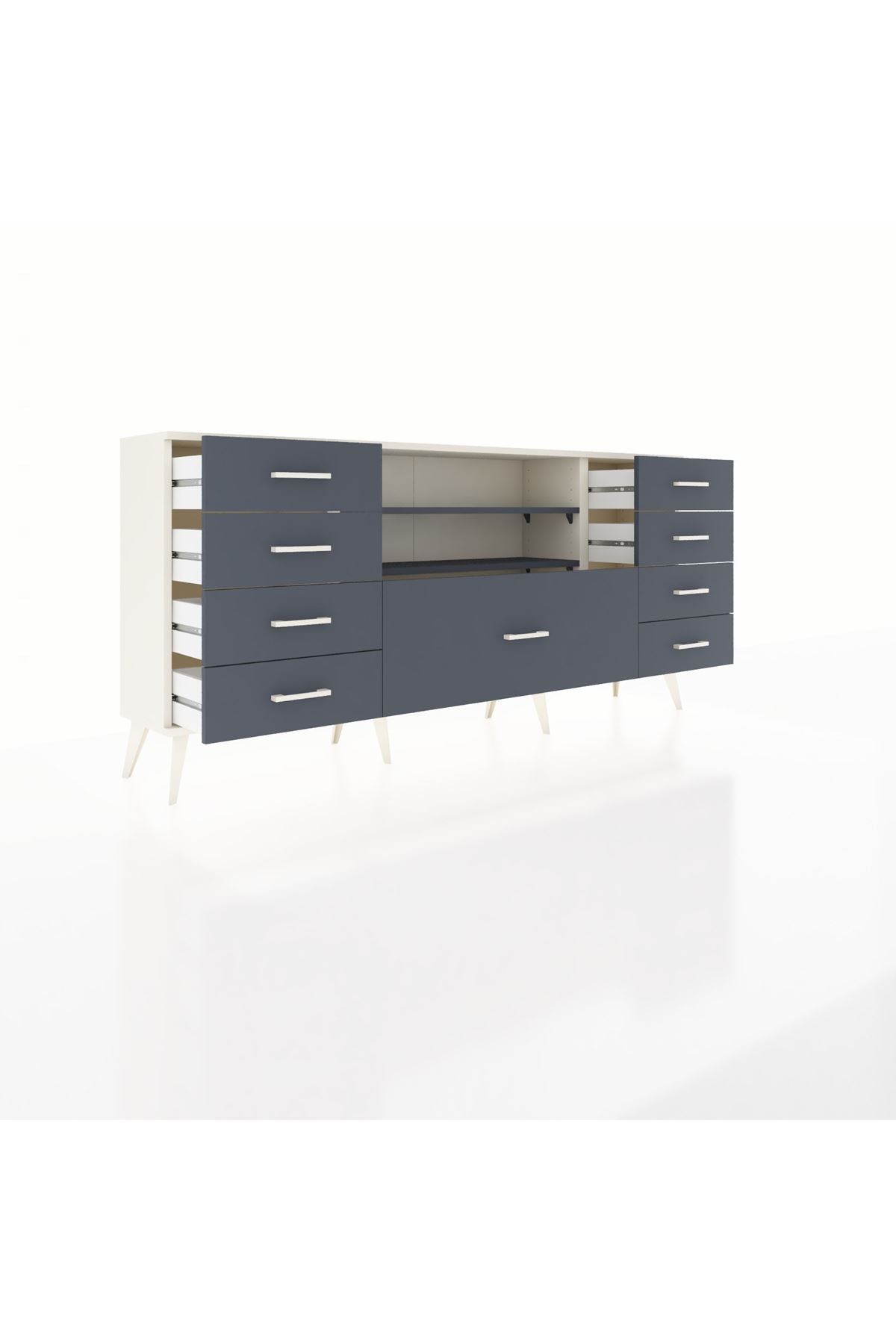 Arges Konsol 2 Raflı 9 Çekmeceli 176x30x83 - S148M039V08A