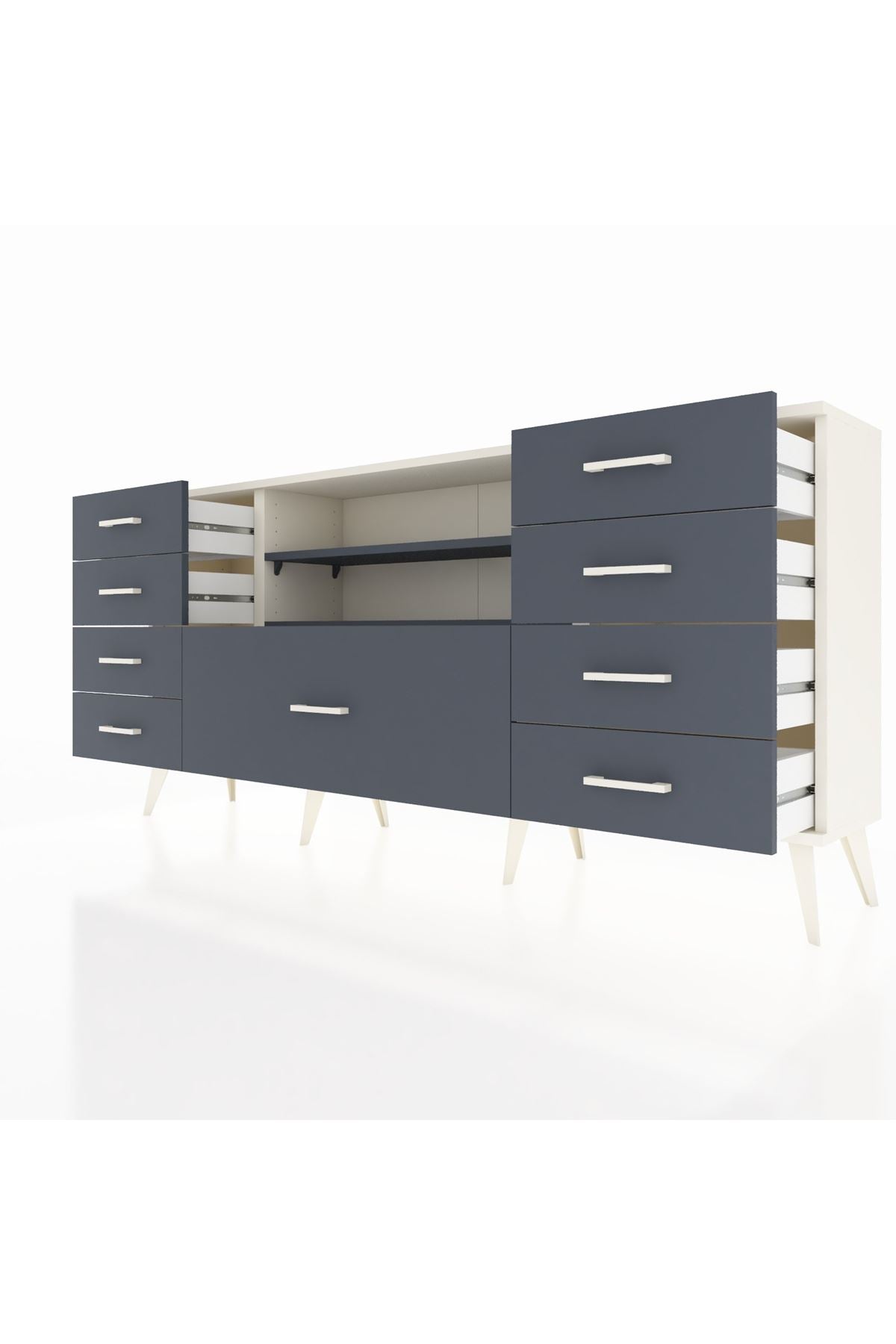 Arges Konsol 2 Raflı 9 Çekmeceli 176x30x83 - S148M039V08A