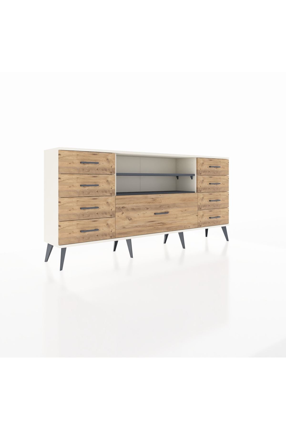 Arges Konsol 2 Raflı 9 Çekmeceli 176x30x83 - S148M039V09A