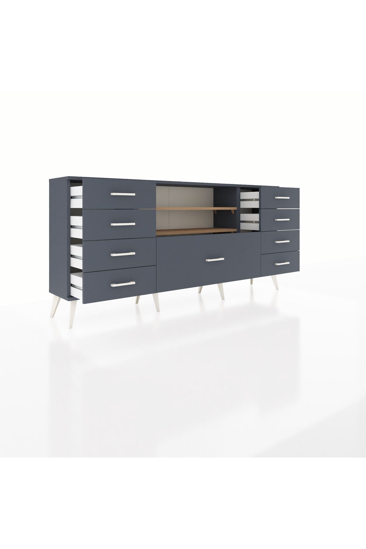 Arges Konsol 2 Raflı 9 Çekmeceli 176x30x83 - S148M039V11A