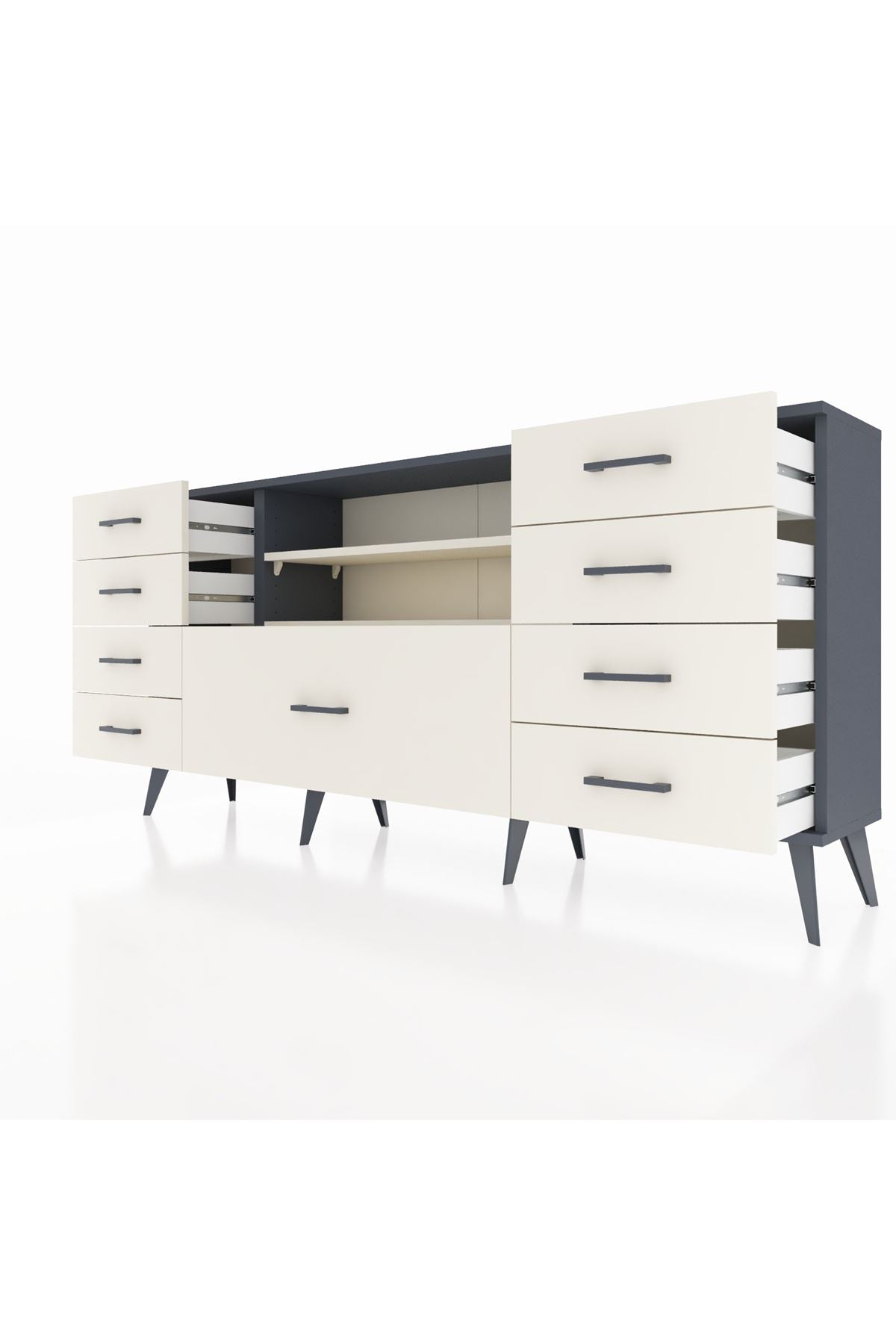 Arges Konsol 2 Raflı 9 Çekmeceli 176x30x83 - S148M039V13A