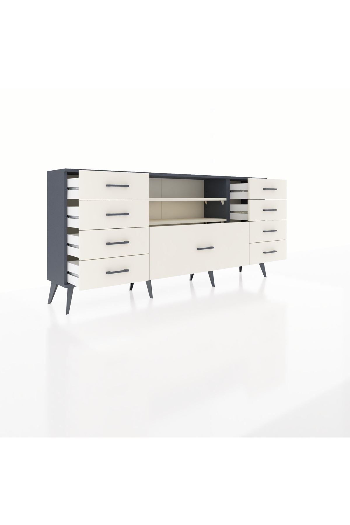 Arges Konsol 2 Raflı 9 Çekmeceli 176x30x83 - S148M039V13A