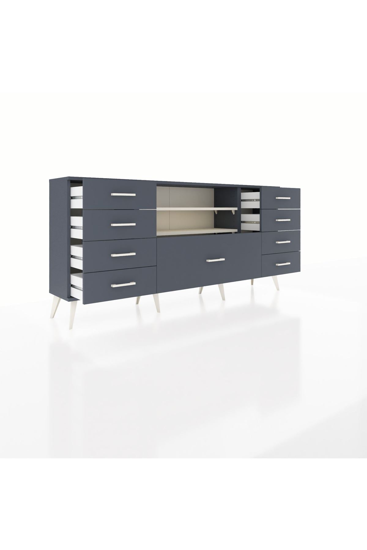 Arges Konsol 2 Raflı 9 Çekmeceli 176x30x83 - S148M039V14A