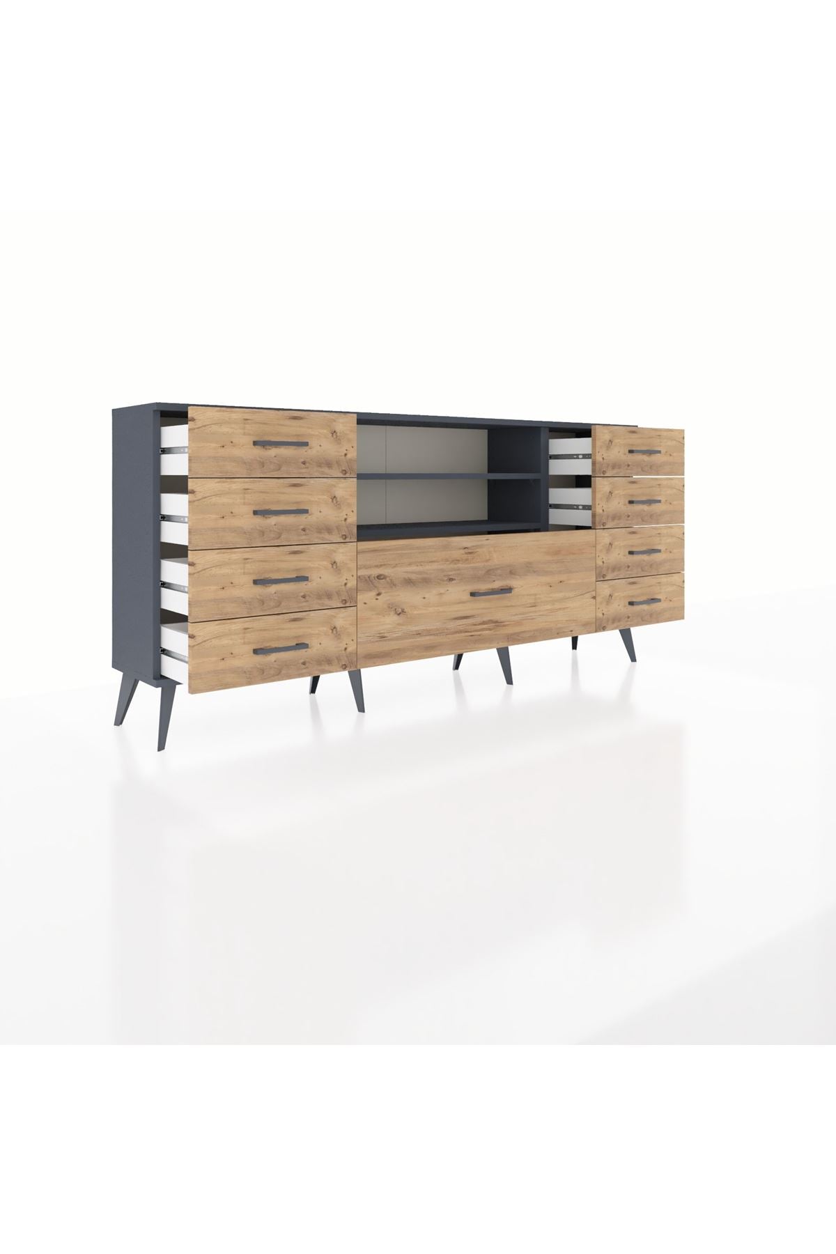 Arges Konsol 2 Raflı 9 Çekmeceli 176x30x83 - S148M039V18A