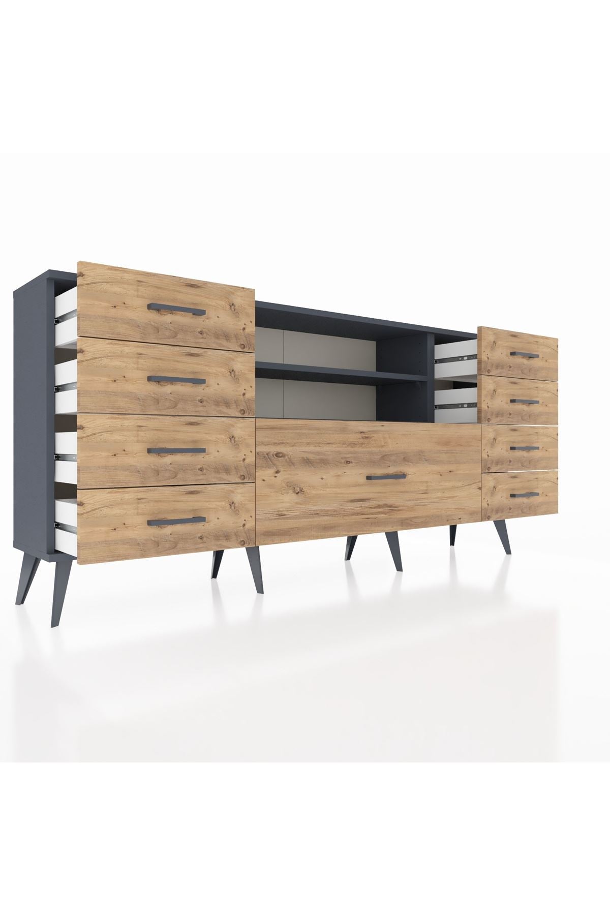 Arges Konsol 2 Raflı 9 Çekmeceli 176x30x83 - S148M039V18A