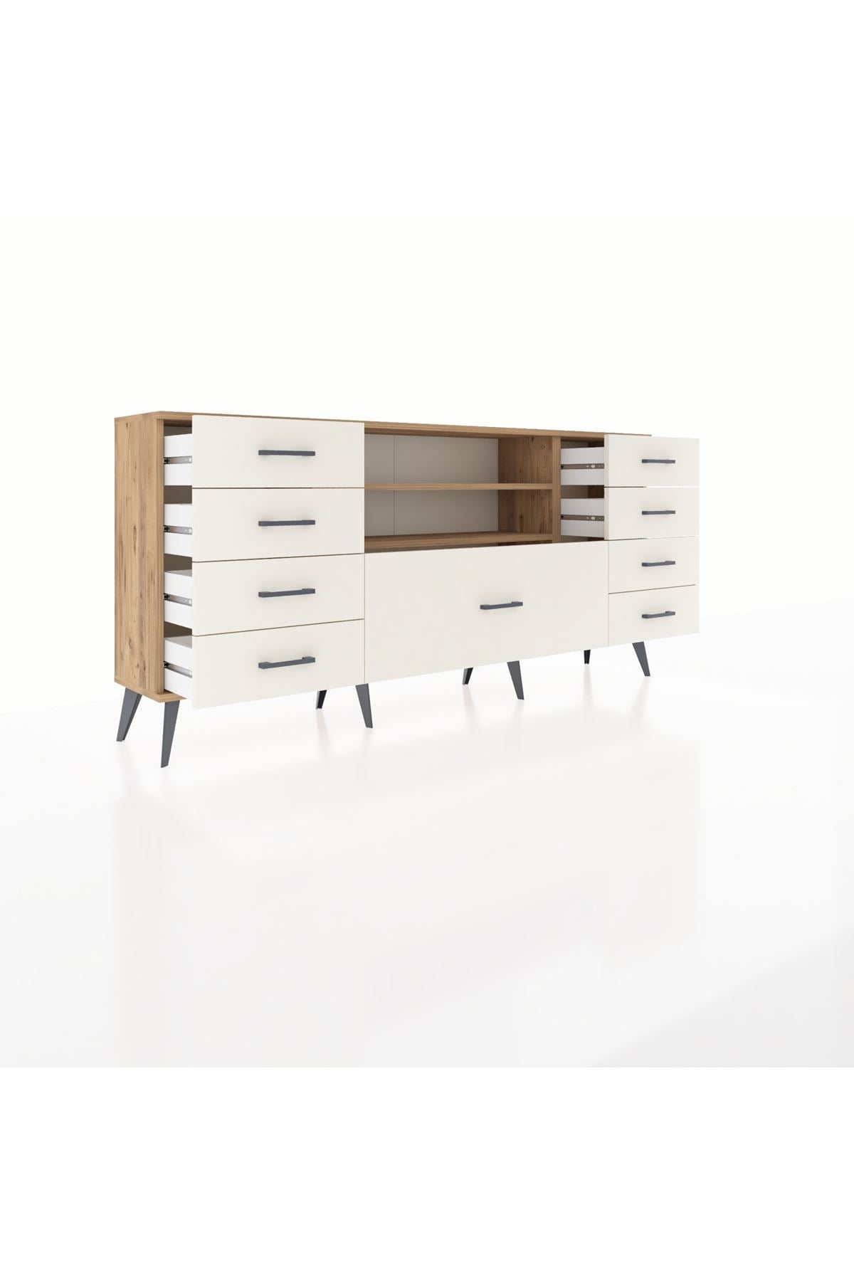 Arges Konsol 2 Raflı 9 Çekmeceli 176x30x83 - S148M039V19A