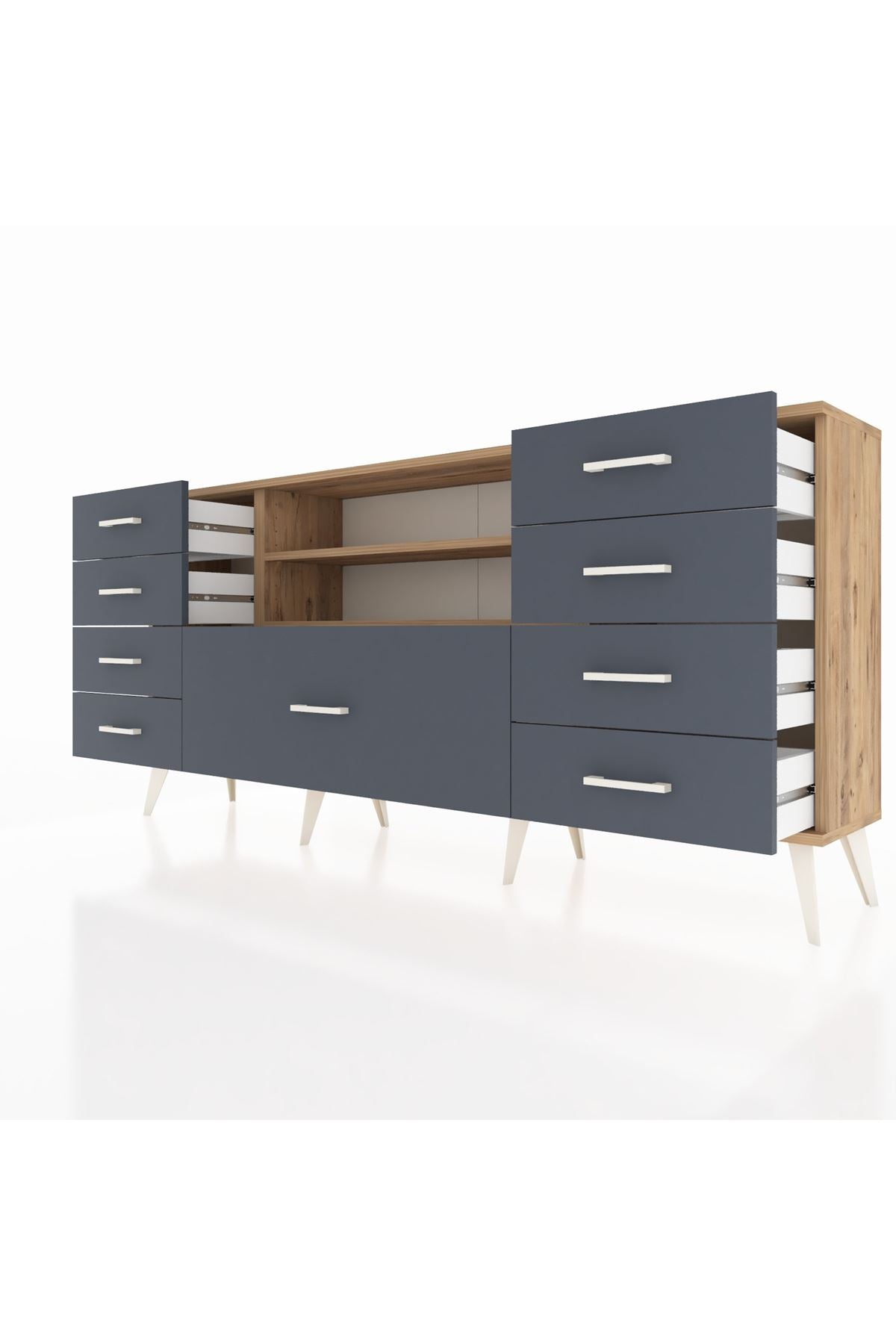 Arges Konsol 2 Raflı 9 Çekmeceli 176x30x83 - S148M039V20A