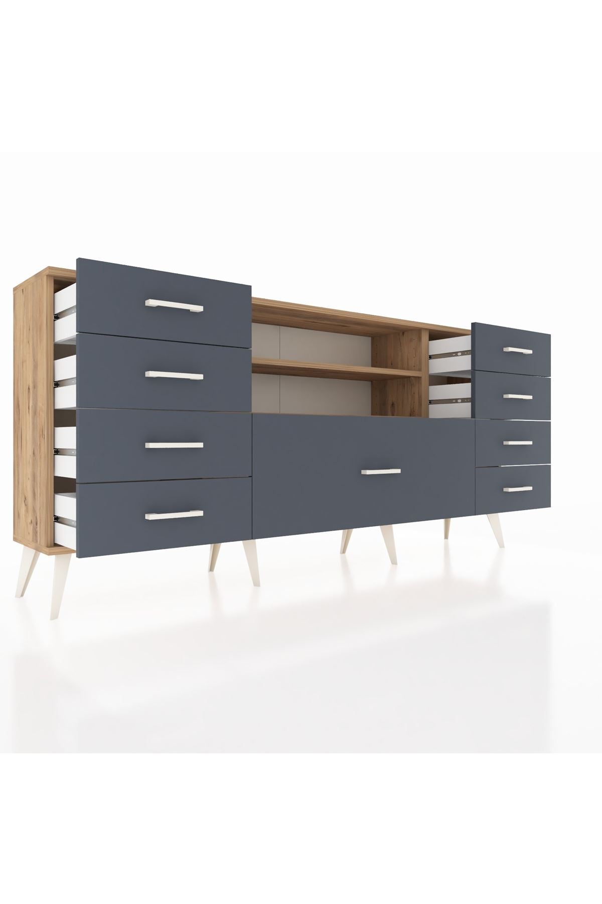 Arges Konsol 2 Raflı 9 Çekmeceli 176x30x83 - S148M039V20A