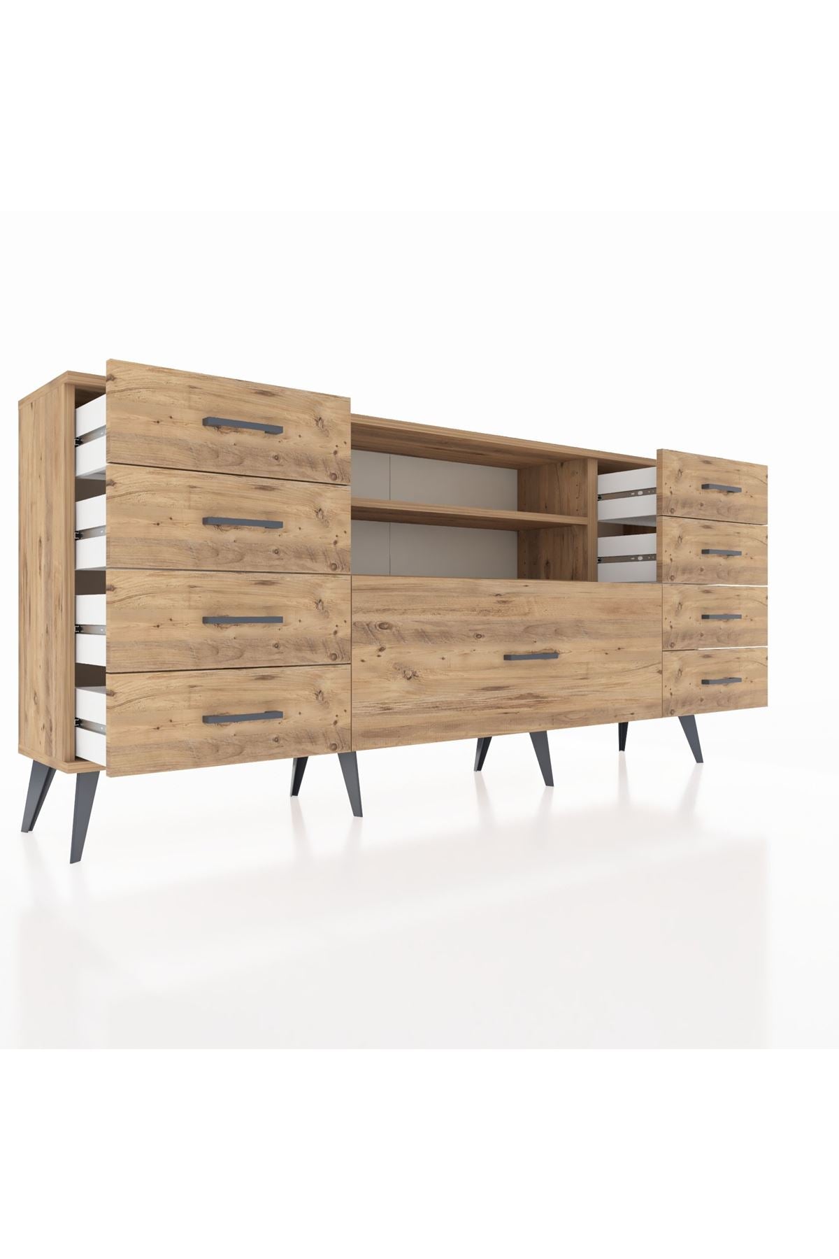 Arges Konsol 2 Raflı 9 Çekmeceli 176x30x83 - S148M039V21A