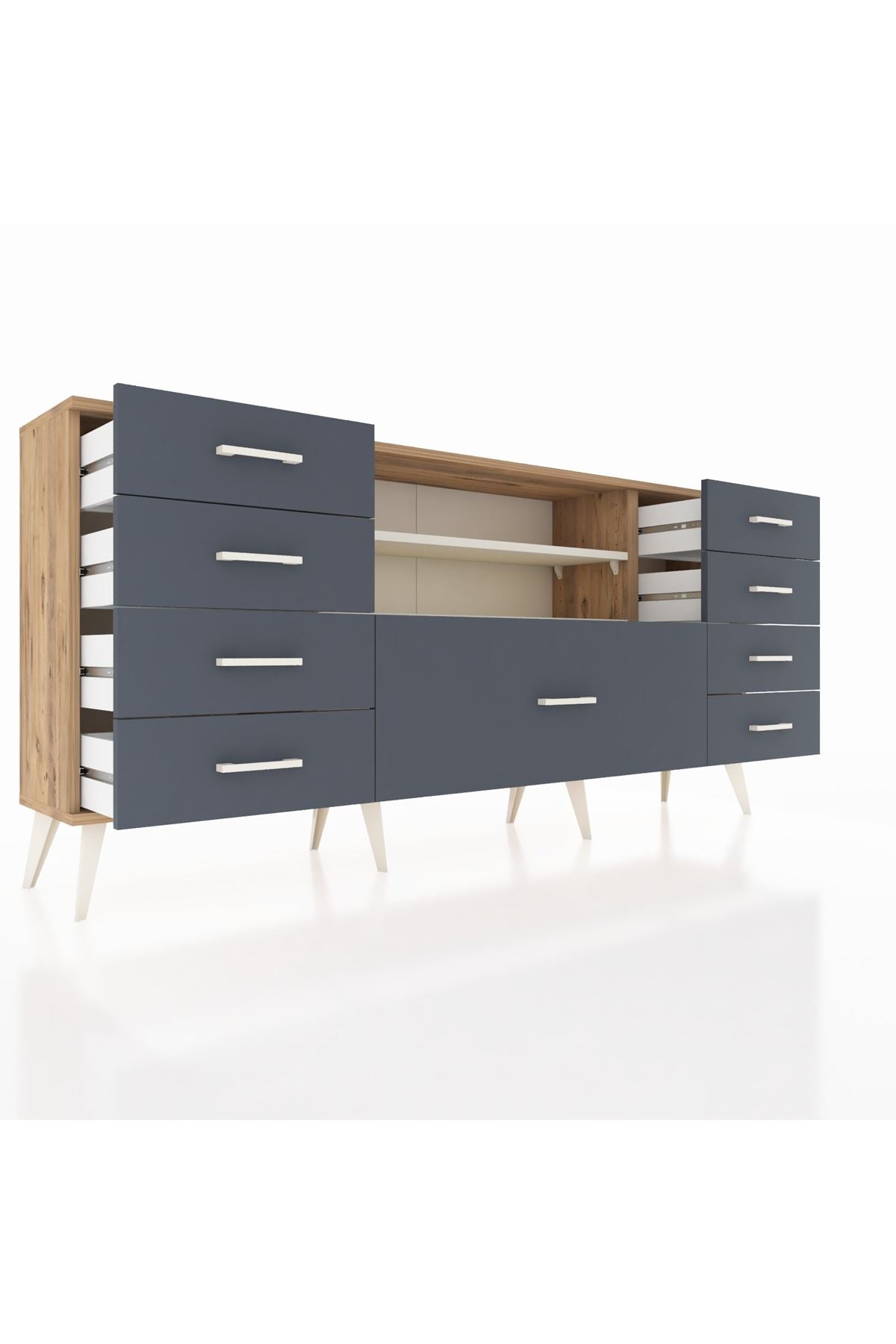 Arges Konsol 2 Raflı 9 Çekmeceli 176x30x83 - S148M039V23A