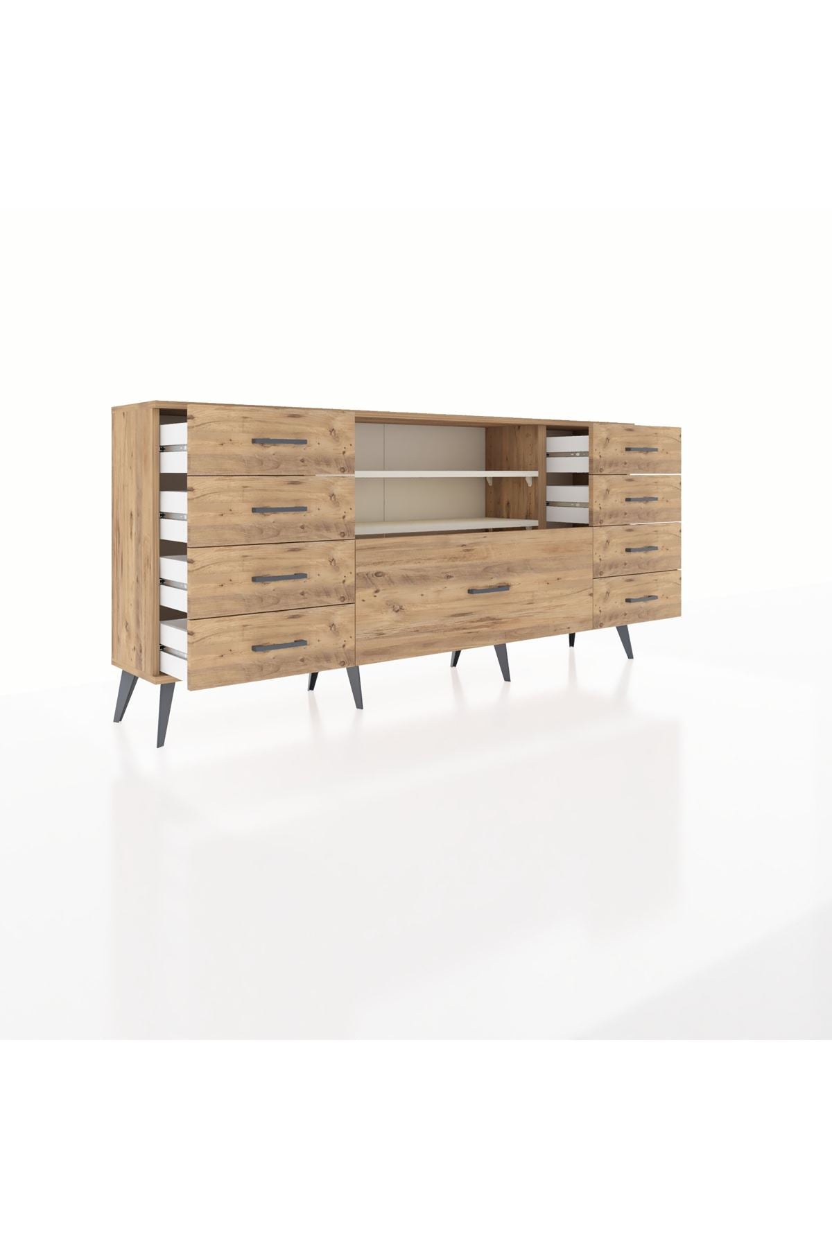 Arges Konsol 2 Raflı 9 Çekmeceli 176x30x83 - S148M039V24A