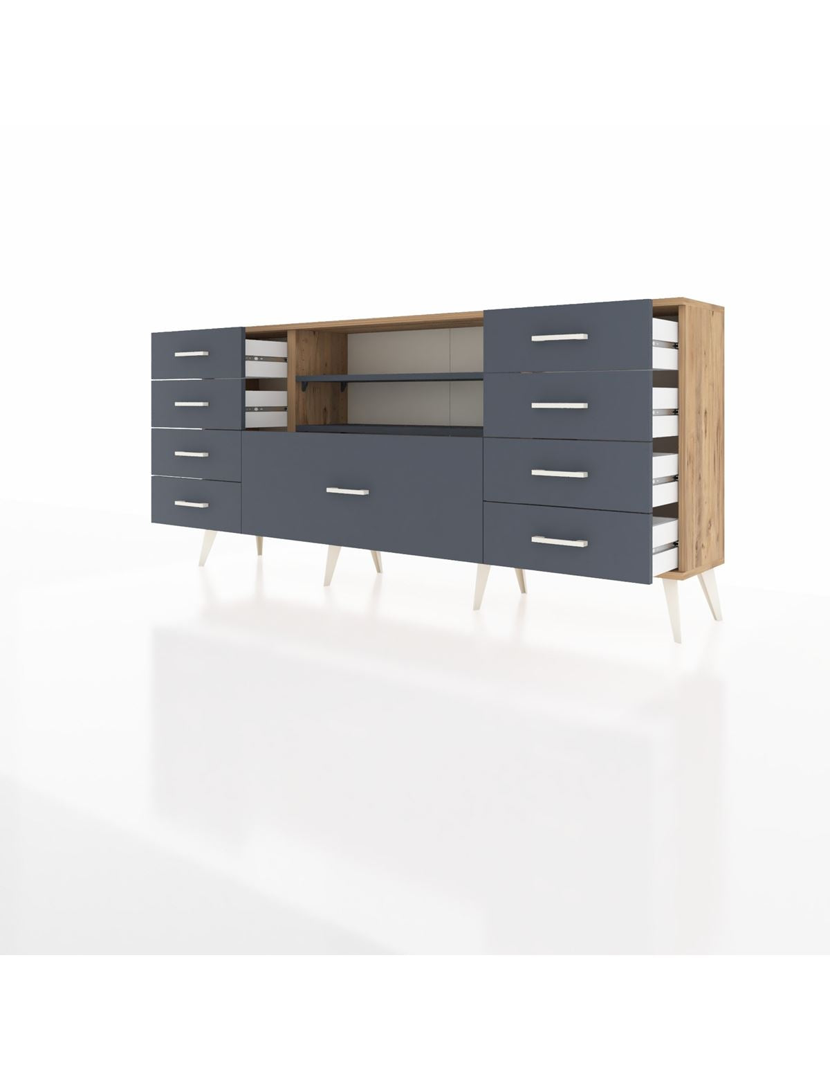 Arges Konsol 2 Raflı 9 Çekmeceli 176x30x83 - S148M039V26A