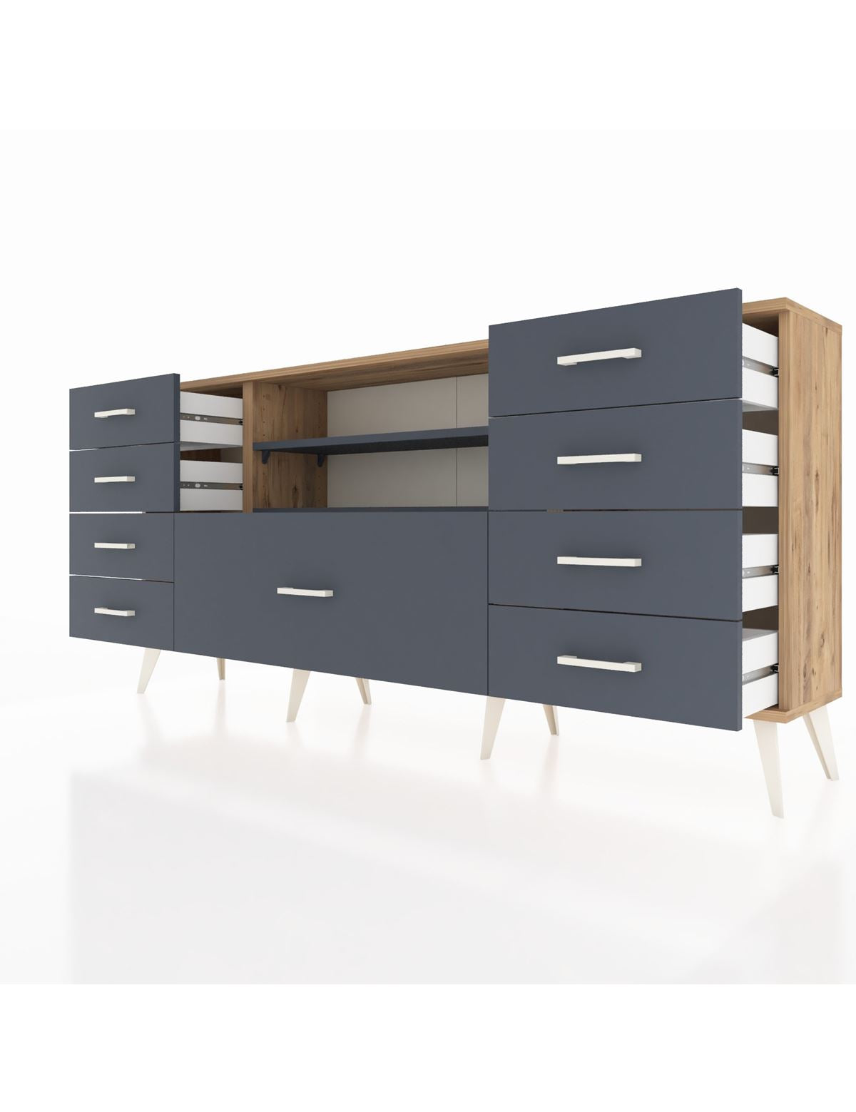 Arges Konsol 2 Raflı 9 Çekmeceli 176x30x83 - S148M039V26A