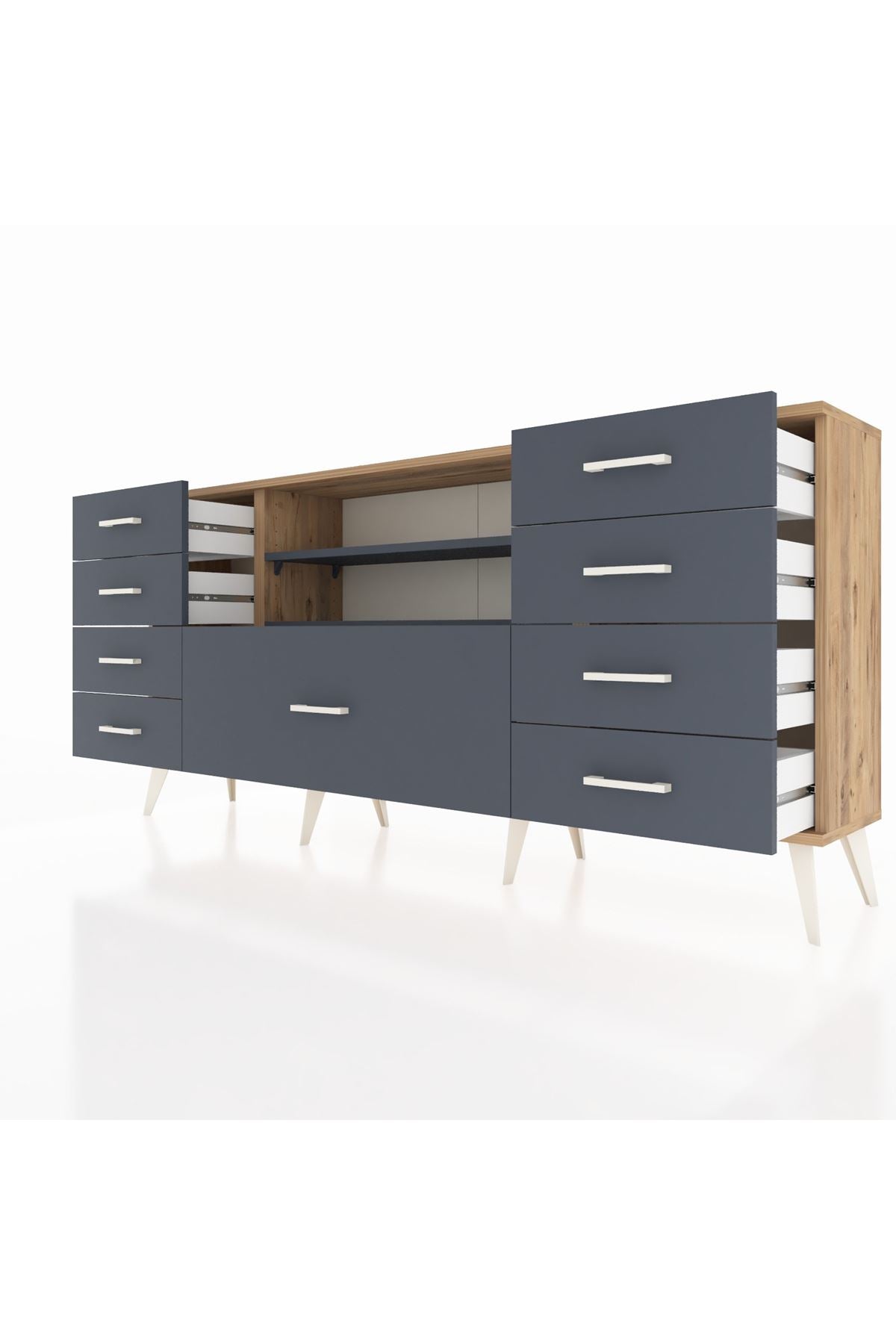 Arges Konsol 2 Raflı 9 Çekmeceli 176x30x83 - S148M039V26A