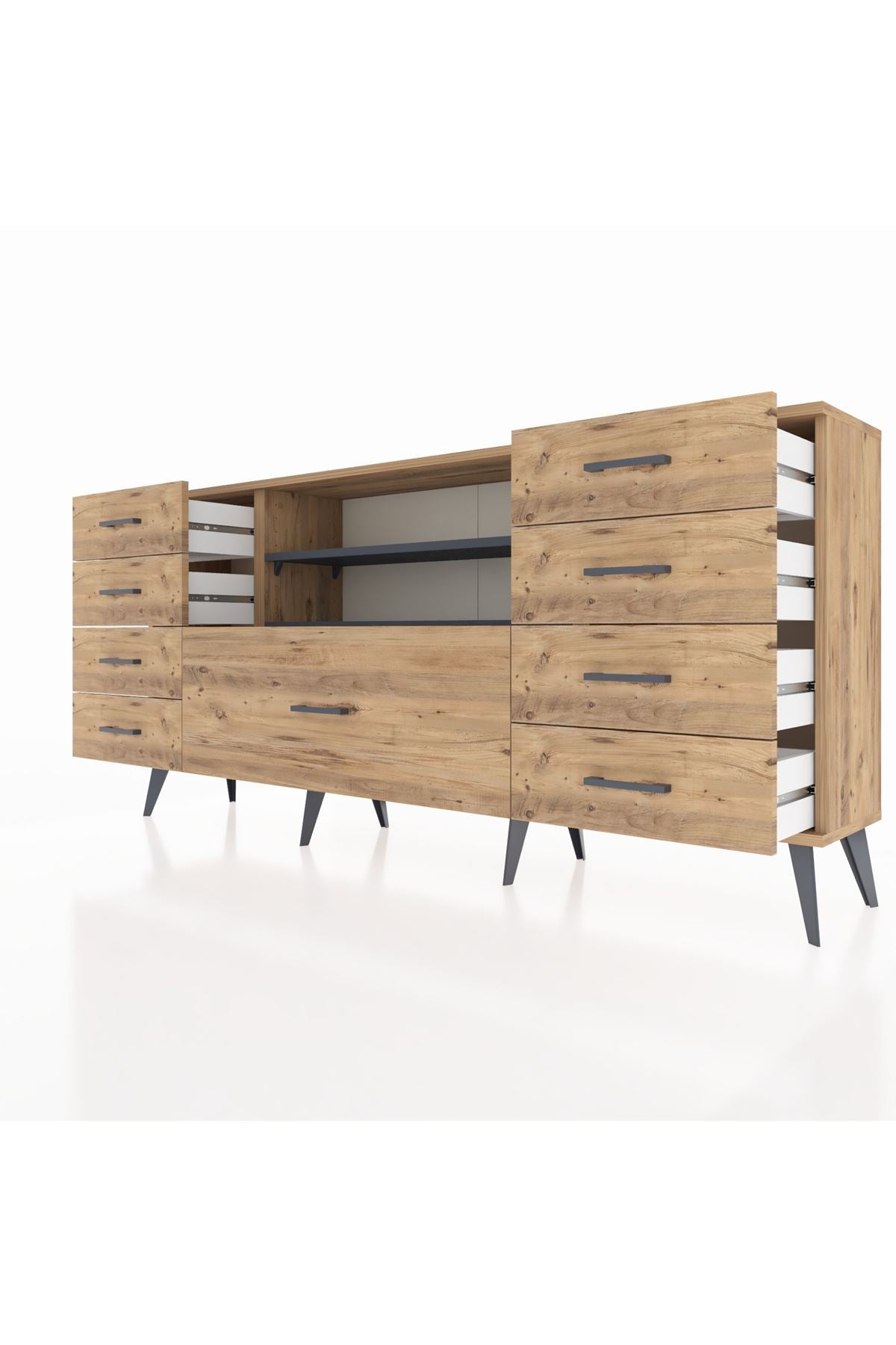 Arges Konsol 2 Raflı 9 Çekmeceli 176x30x83 - S148M039V27A