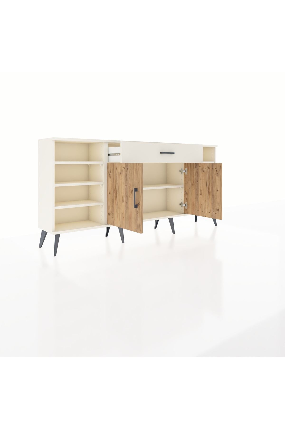 Arges Konsol 7 Raflı Tek Çekmeceli 2 Kapaklı 176x30x83 - S148M043V01A