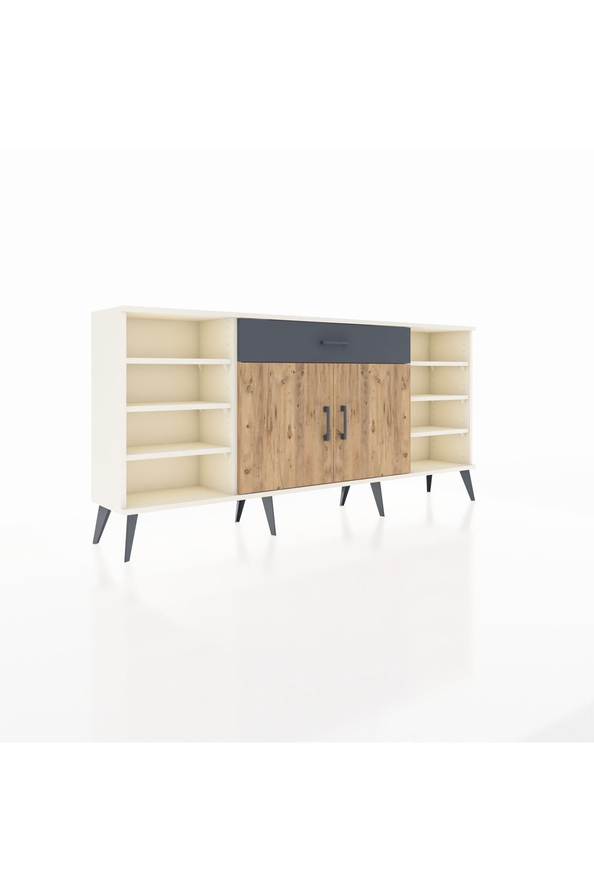 Arges Konsol 7 Raflı Tek Çekmeceli 2 Kapaklı 176x30x83 - S148M043V02A