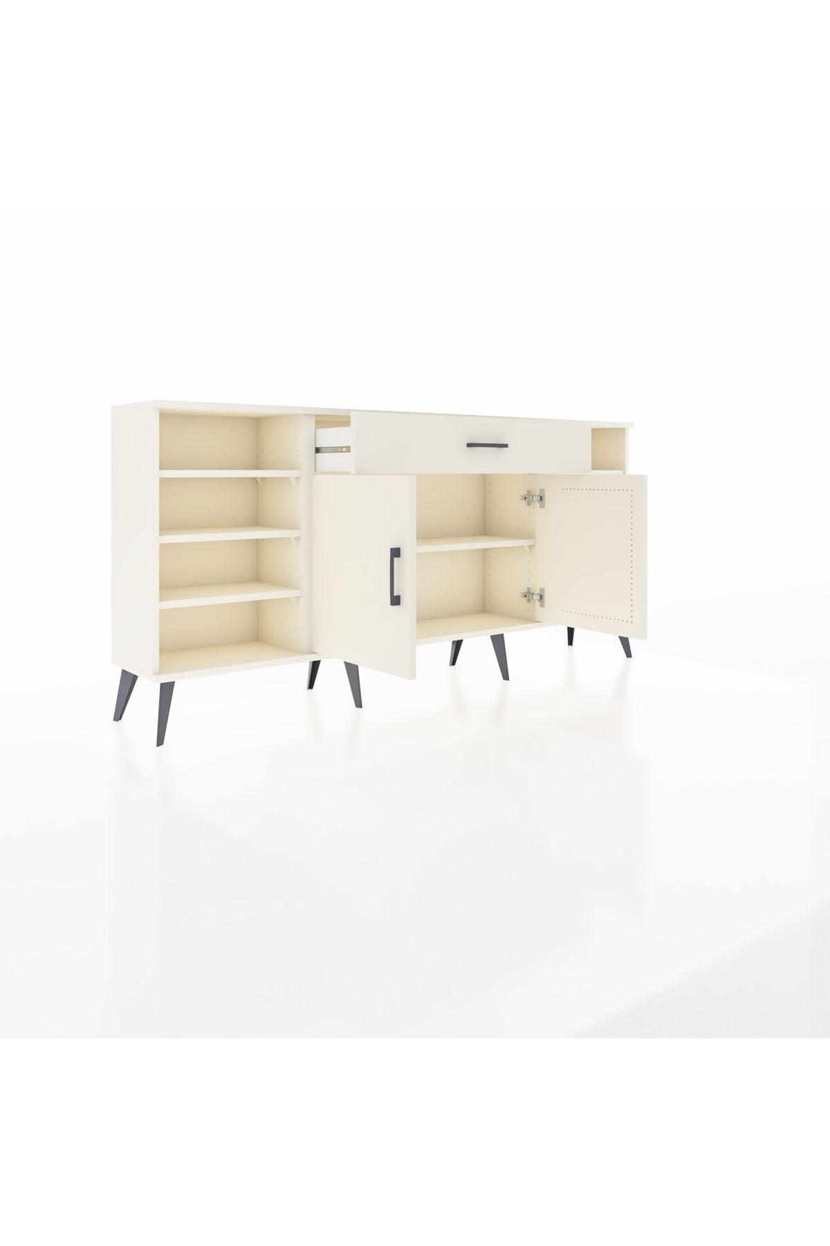 Arges Konsol 7 Raflı Tek Çekmeceli 2 Kapaklı 176x30x83 - S148M043V04A