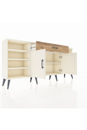 Arges Konsol 7 Raflı Tek Çekmeceli 2 Kapaklı 176x30x83 - S148M043V06A