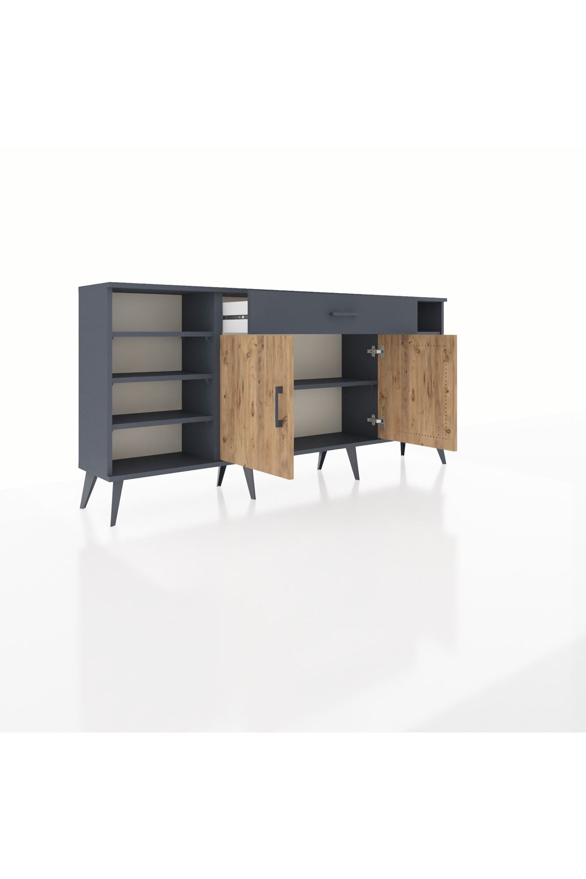 Arges Konsol 7 Raflı Tek Çekmeceli 2 Kapaklı 176x30x83 - S148M043V11A